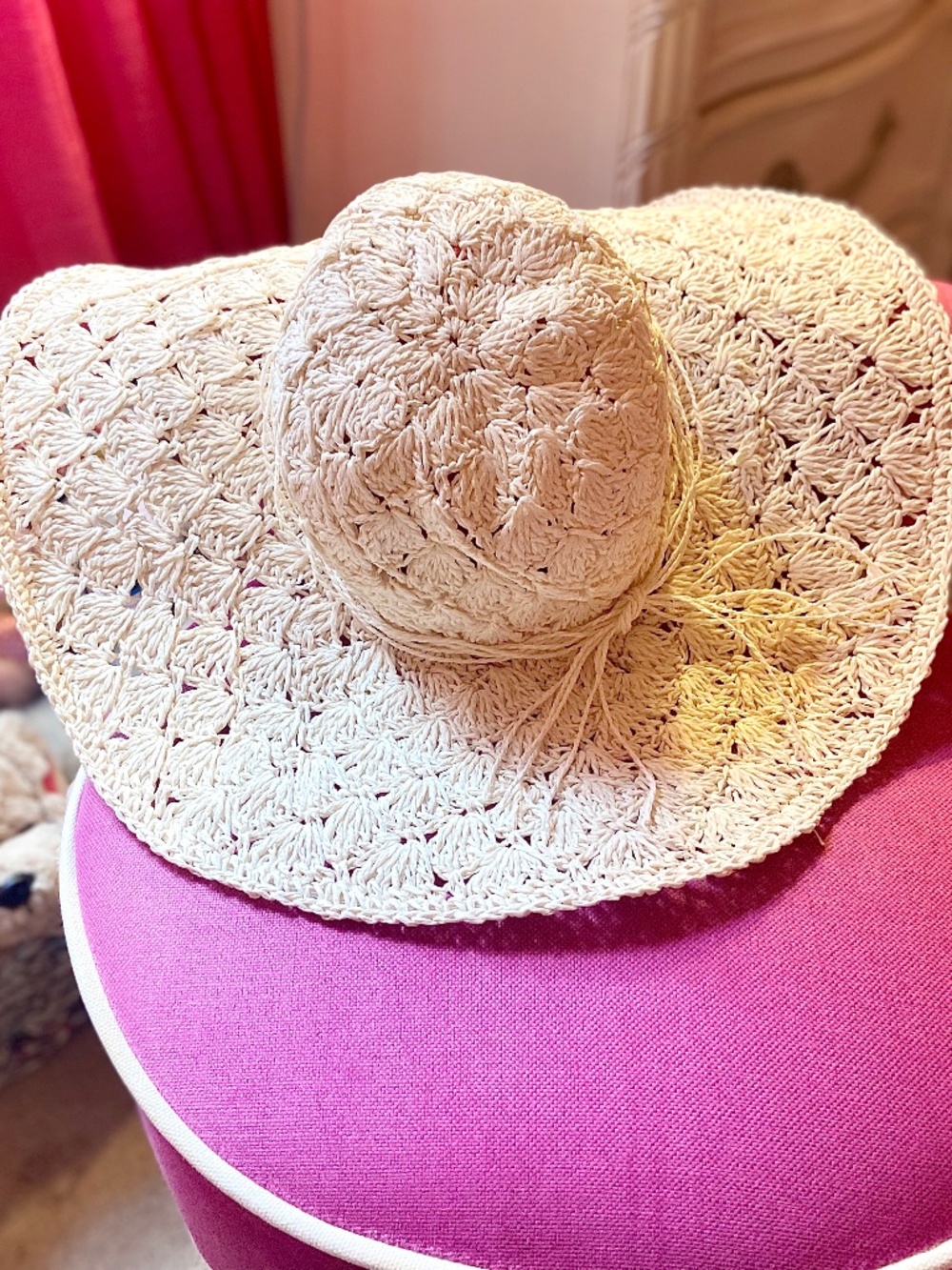 Floppy Sun Hat Woven Women’s Oversized Beach Accessory Bow Detail Resort Wear
